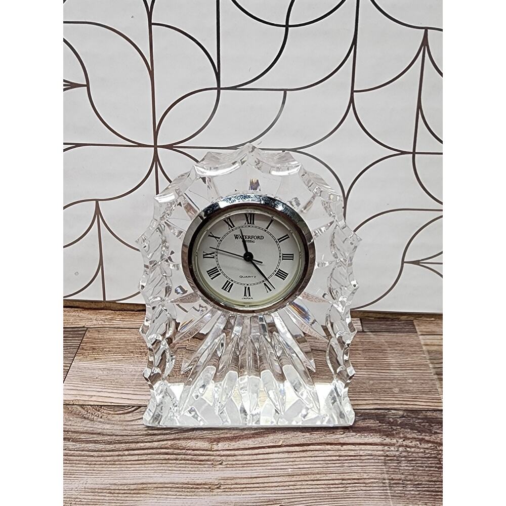 Waterford Crystal small fluted domed clock 3" Tall Desk Mantel